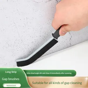 1pc, Long Handle Crevice Brush, Cleaning Dead Corner Brush, Window Seam Groove Dust Brush, Cleaning Tile Crevice, Multifunctional Hair Brush, Bathroom Cleaning Tool, Wall-mountable, Cleaning Supplies, Cleaning Tool
