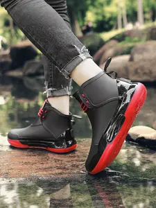 Unisex Short Rain Boots, Lightweight and Durable, Casual Patchwork Design, Perfect for Outdoor Activities, Fall & Winter Use