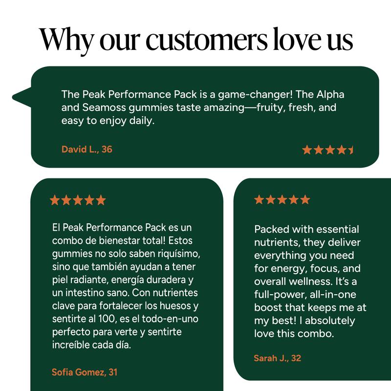 Root Labs 10-in-1 Alpha + Sea Moss Combo | New Year New Me Edition | Himalayan Shilajit + 92-Mineral Sea Moss | KSM-66 Ashwagandha, Maca, Tongkat Ali, Black Seed Oil | No Added Sugar | 60 + 60 Individually Wrapped Gummies | Transform Your Health Goals