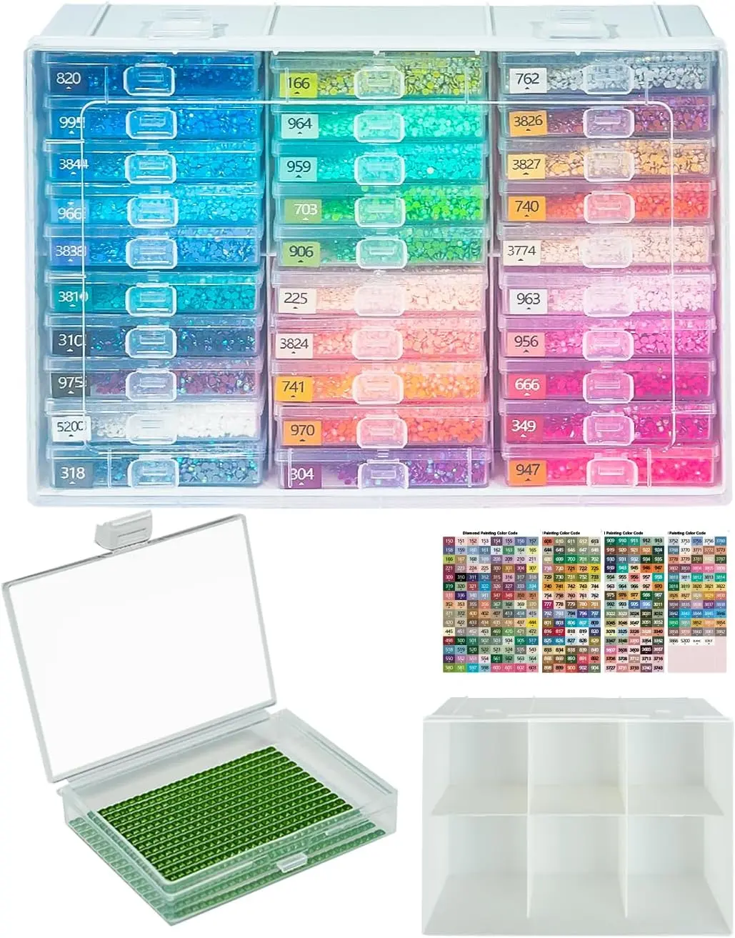 Diamond Art Trays with Lids, 30PCS Diamond Painting Trays with Lids ＆ Diamond Painting Storage, Diamond Painting Accessories for Diamond Art Beads (1 Pack)