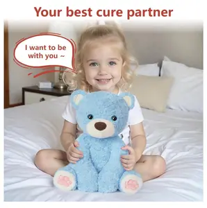 Weighted Stuffed Bear 14 Inch - 3.5lb Blue Teddy Bear for Adults - Large Plush Animal - Anxiety Relief, Sensory Comfort - Birthday, Christmas Gift