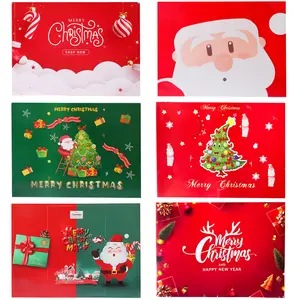 6 Christmas Envelopes Set, Mini & Santa Tree Gift Design, Perfect for Holiday Party Gifts Cards Invitations Business Letters, Card Accessories