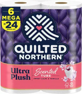 Ultra Plush Toilet Paper, 6 Mega Rolls = 24 Regular Rolls, 3X Thicker, 3 Ply Soft Toilet Tissue Wipes toiletpaper