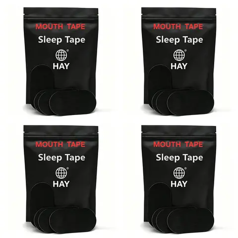 HAY Anti Snoring Mouth Tape for Unisex Adult Snorers - Stop Snoring Sleep Aid Sports Tape, Gentle Adhesives, Hypoallergenic, Ultra Breathable, Skin-Friendly Grip - Multiple Packs (30/60/120 Strips, 1/2/4-Month Supply) - Black/Pink, Black/2 Bag/60 Pieces