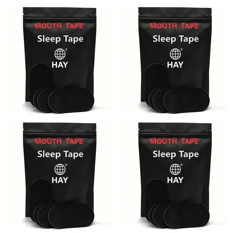 HAY Anti Snoring Mouth Tape for Unisex Adult Snorers - Stop Snoring Sleep Aid Sports Tape, Gentle Adhesives, Hypoallergenic, Ultra Breathable, Skin-Friendly Grip - Multiple Packs (30/60/120 Strips, 1/2/4-Month Supply) - Black/Pink, Black/2 Bag/60 Pieces