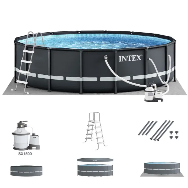 New Intex Ultra XTR 16ft x 48in Outdoor Frame Above Ground Swimming Pool Set w/ Pump