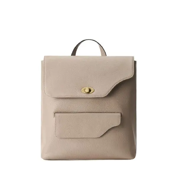 DANEAULT The Cynthia Backpack – Large Italian Leather Backpack with Removable Front Clutch – Travel, Work & Everyday Use – Adjustable Straps – Lightweight & Versatile - Women's Backpack - Ash