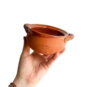Handmade No Top Mexican Barro Clay Salsero Sauce Holder - Authentic Michoacan Artisan Craftsmanship, Easy to Clean, Decorative & Functional, Perfect Gift