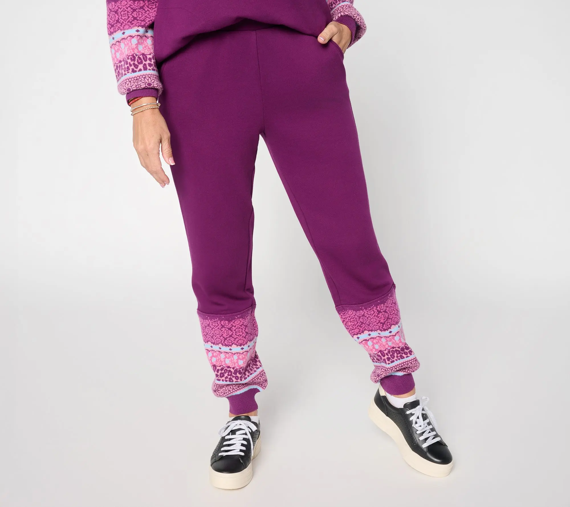 LOGO by Lori Goldstein Petite Overdye Joggers