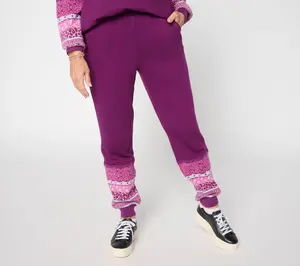 LOGO by Lori Goldstein Petite Overdye Joggers