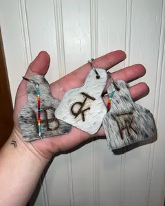 Branded Cowhide Keychain