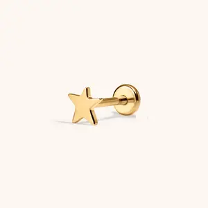 Star Push Pin Flat Back Earring