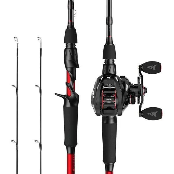 Royale Legend II Twin Tip Fishing Rod and Reel Combos, Spinning & Casting Combo, IM6 Graphite 2Pc Blanks, Extra Backup Tip Section, Stainless-Steel Guides, KastFlex Technology, EVA Handles