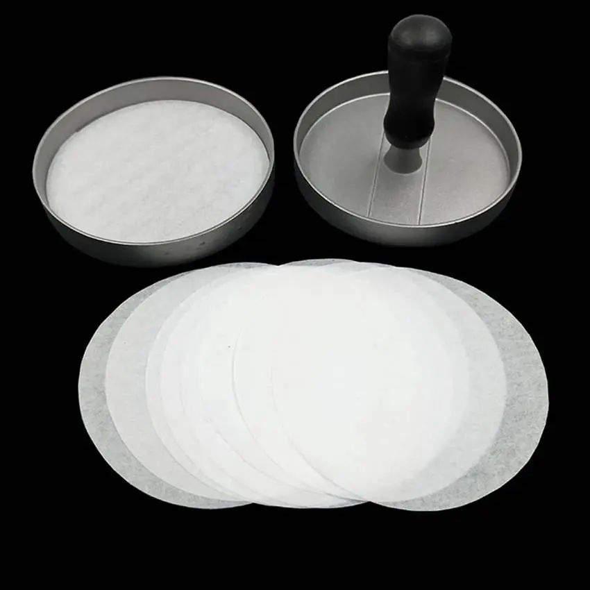 100pcs Round Burger Patty Liner, Double-sided Non-stick Paper Burger Liner, Meatloaf Separator for Kitchen, Kitchenware