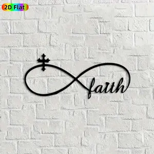 1pc Infinity Cross Metal Wall Art, Inspirational Faith Statue Mural, Ideal Gift for Easter, Christmas, Faith & Religious Enthusiasts,  Perfect for Living Room Wall & Garden Fence, Unique Spiritual Home Decor
