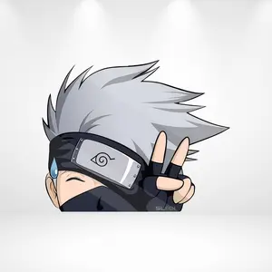 Goku Peeker Sticker, Dragon Ball Anime Vinyl Decal, Super Saiyan Goku Waterproof Laptop Car Sticker