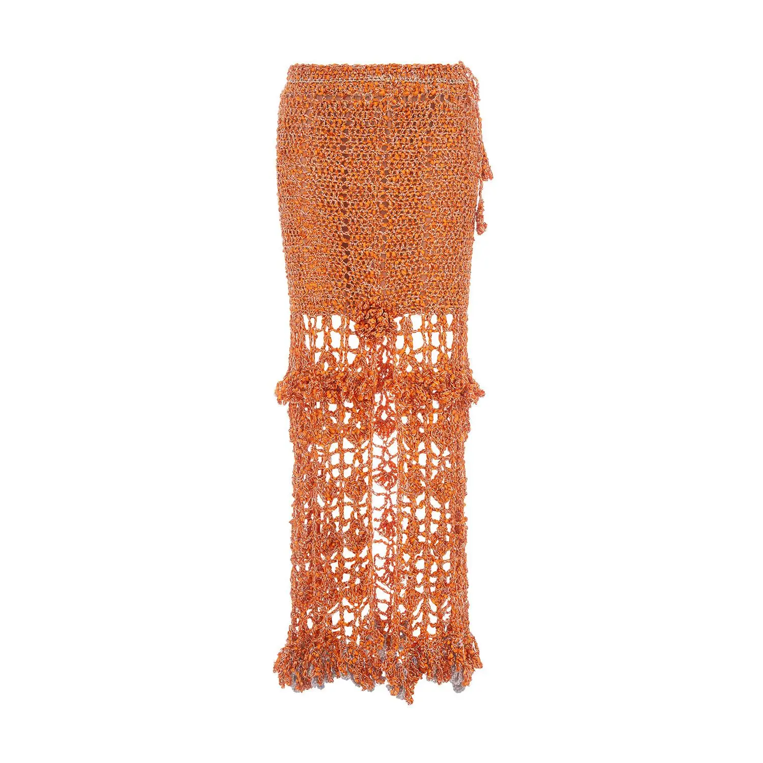 Chrysanthemum Orange Handmade Crochet Skirt