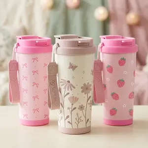 SANDJEST 30oz Insulated Tumbler with Straw Lid & Carry Handle, Leak Proof Stainless Steel, Cupholder Friendly, Travel Outdoor Spring Mother's Day Gift