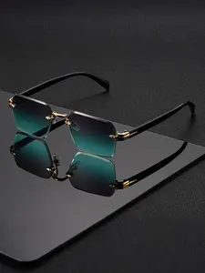 Retro Sunglasses Rectangular Rimless Glasses for Both Men And Women, Perfect for Everyday Casual Wear And Decoration