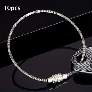 Keychain, key ring string-woven steel key chain, heavy luggage tag ring buckle, Bling Bling Keychains