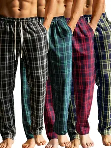 Men's Microfleece Loungewear, Sleepwear, Pajamas - Plaid Design Comfortable & Cozy Nightwear