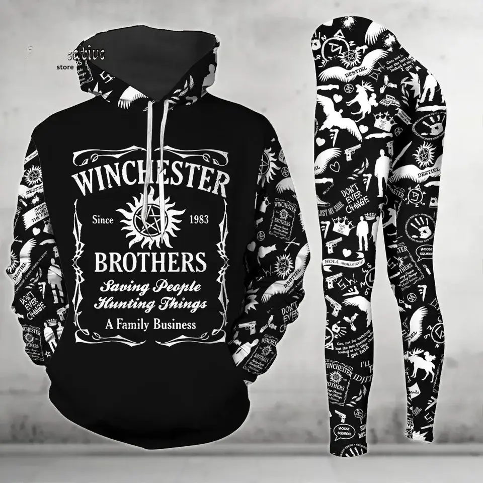 Supernatural 20th Anniversary Hoodie and Leggings, Winchester Brothers Fan Clothes, Supernatural Movie Shirt