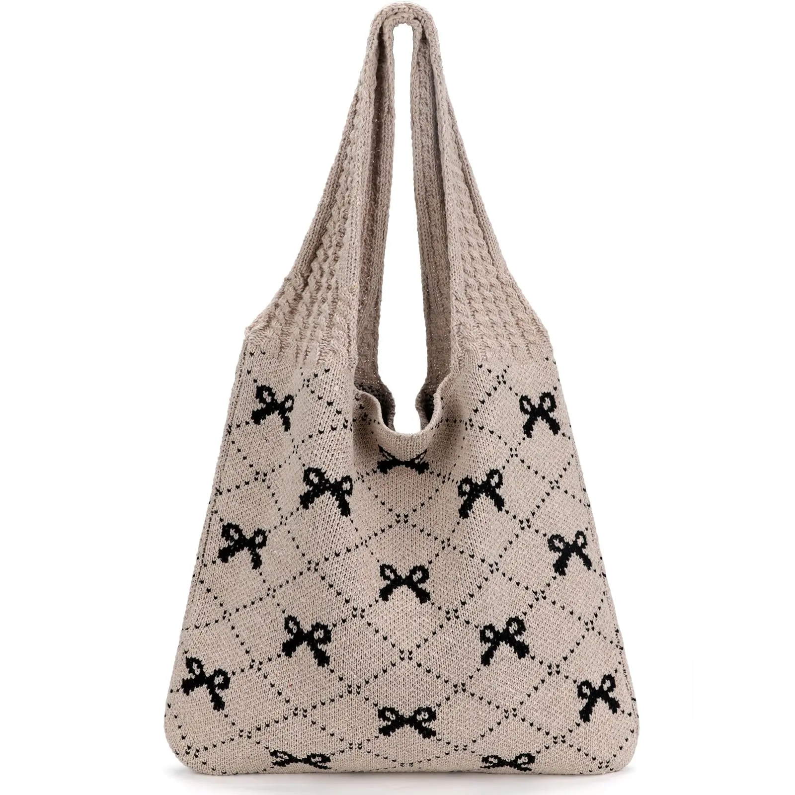 Crochet Tote Bag for Women Large Beach Mesh Knitted Shoulder Bag Aesthetic Boho Hobo Bag Summer Lightweight Handbag for Vacation Travel Shopping
