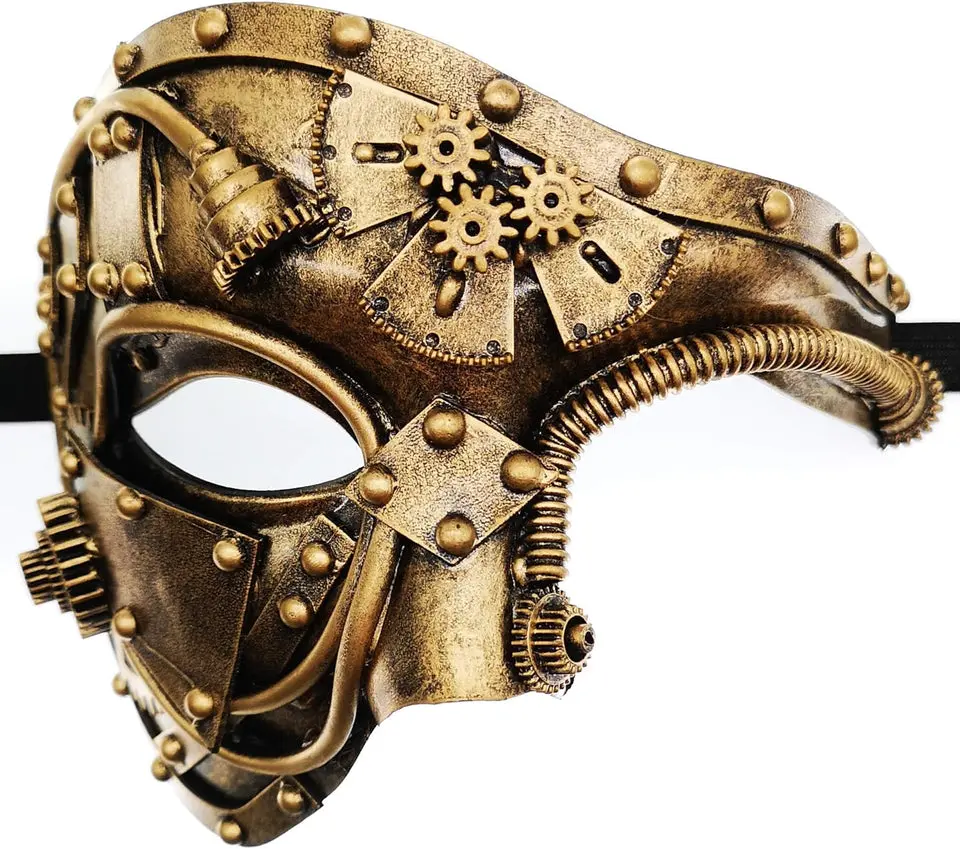 Masquerade in Mystery and Intrigue with This Steampunk Venetian Mask for Halloween and Mardi Gras Accessories