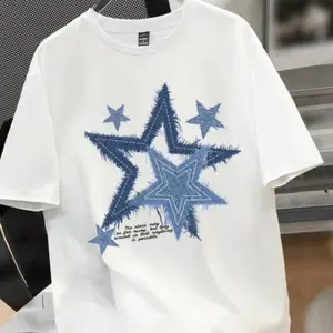 Men's 2026 Retro Star Printed T-shirt | Retro Pattern | 100% Soft Cotton, Summer Short Sleeve | Durable Round Neck | Suitable for Street and Casual Wear