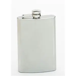 Maxam Stainless Steel 8oz Hip Flask with screw down cap