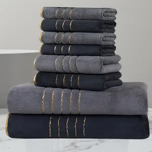 8pcs Luxury Premium  Bathroom Towel Set - 2 Bath Towels, 2 Hand Towels, 4 Washcloths, Soft Absorbent Lightweight, Absorbent Breathable Towel, Ideal for Bathroom, Sports & Hotel