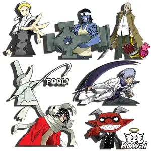 Side Characters Stickers for Car Laptop Flasks etc Water-proof UV-resistant 5 Inches Tall 4oz Weight Soul Eater SpartoI Kowai Wheel Decal Vehicle Exterior Decoration Glossy Finish