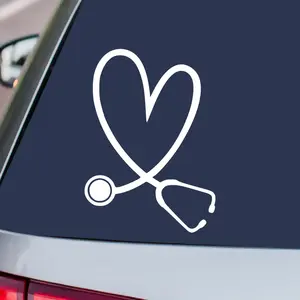 Medical Nurse Stethoscope heart Vinyl Decal Sticker