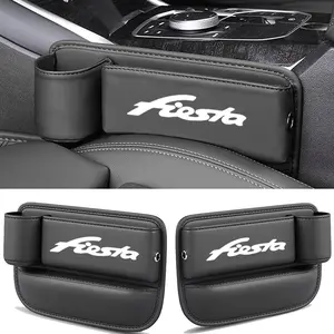 Ford Fiesta Car Seat Gap Storage Box, PU Leather Material, Multi-Functional Design, Car Console Organizer, Easy Clean & Durable, Ideal for Car Interiors