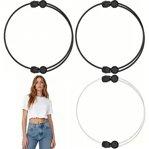 3 Pcs Adjustable Shirt Tuck Bands for Women – Elastic Crop Bands to Tuck Shirts, Prevent Belly Showing, Style Oversized Tops & Layering (No Sewing)