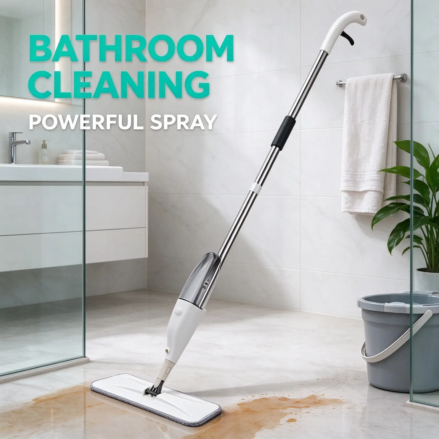 360° Rotating Head Spray Mop for Floor Cleaning, with 3 Extra Microfiber Replacement Pads, Refillable Bottle for Hardwood, Tile, Vinyl Floors