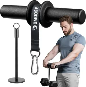 DMoose Fitness Forearm Strengthener & Wrist Roller - 2 in 1 Arm Exerciser with Non-Slip Premium Grip, Durable Nylon Rope - Helps with Elbow Tendonitis, Wrist Recovery & Strength Training