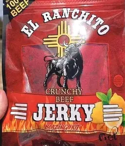 Blazing Hot NEW LOOK El Ranchito Crunchy Beef Jerky Net Wt. 2 oz