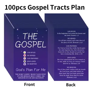 100pcs Gospel Tract Plan Cards, Quote Cards - God's Plan Pocket-Sized Holy Postcards with Inspirational Bible Verses, Christian Prayer & Bible Verse Bookmarks for Men and Women