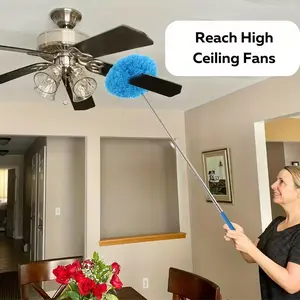 Household Commercial Microfiber Duster with Detachable Long Extension Rod, Washable and Reusable Cleaning Brush for High Ceilings and Fans