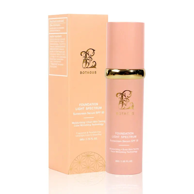 BOTAGUS Foundation 4 in 1 – Light Spectrum Protection, SPF50 Sunscreen; for Gym, Sports, Dancing; Flawless Coverage Concealer with Even Skin Toning, Color Mimicking Technology, Moisturizing Lightweight Makeup, Longwear Nourishing Daily Blemish Care