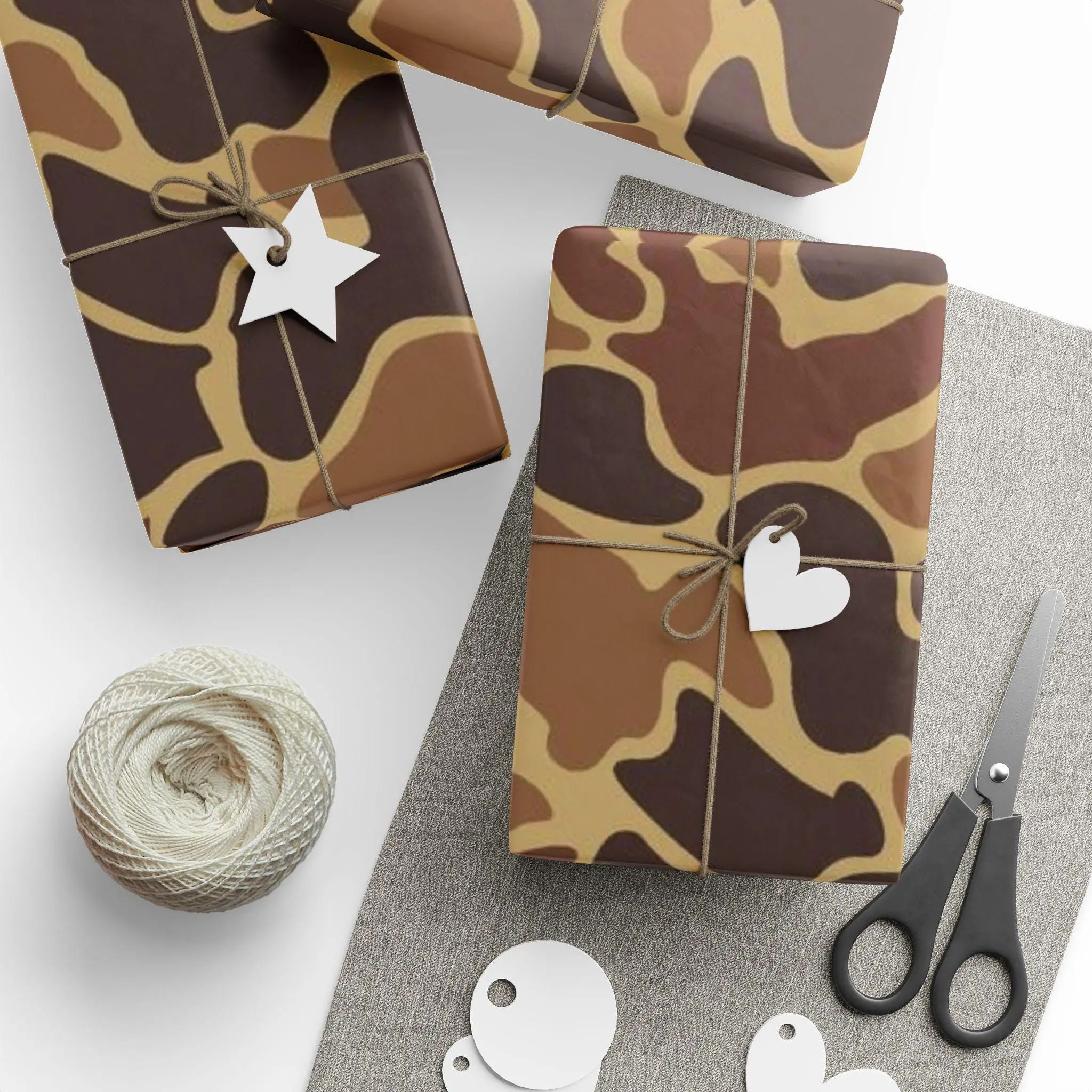 [Sale Up To 30%] Old School Camo Wrapping Paper, Vintage Hunting Gift Wrap, Birthday Gift for Men, Premium Gift Wrapping Paper