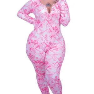 Pink money onesie Cotton Comfort Comfy Cute Fabric Outfit Womenswear Breathable Lightweight Loose prettygirlloungeset
