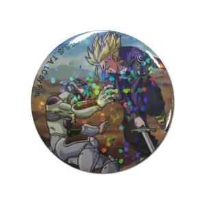 Dragon Ball Z - Frieza And Trunks Glitter Button