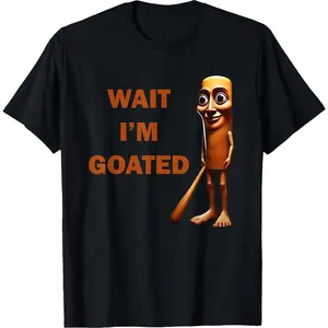 Wait I'm Goated Tung Tung Tung Sahur Brainrot Meme T-Shirt Funny Graphic Tees