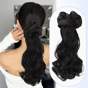 14 Inch Ponytail Extension, Claw Clip Ponytail Hair Extensions for Women, Synthetic Soft Curly Wavy Pony Tails Hairpiece for Girls Daily Use