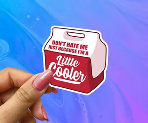 Don't Hate Me Just Because I'm A Little Cooler Sticker, Funny Sticker, Little Cooler,  Don't hate me, Hard Hat Sticker, Blue Collar Sticker, Construction Sticker, Hard hat stickers, lunchbox sticker