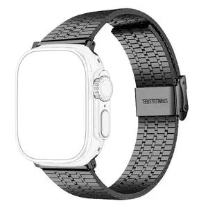 Link Bracelet for apple watch 8 7 45mm 41mm SE 6 5 4 44mm 40mm band Stainless Steel strap iwatch ultra 49mm 3 42mm 38mm bands