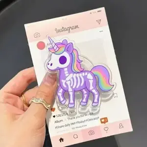 Cute Skull Galaxy Unicorn MagSafe Phone Grip, Kawaii Horror Aesthetic Pop Socket, Spooky Bat Magnetic Holder, Kindle Grip Stand, Bookish Gift Accessory