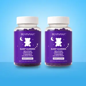 BEARVANA Sleep Gummies - Double Pack (2 Bottles) - Melatonin, Lemon Balm, Chamomile, Valerian Root Gummies - Grape Flavored - One Month Supply (60 gummies) - Calming Sleep Dietary Supplement